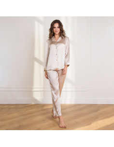 Lady Avenue 25-80112 sidenpyjamas basfärgerna 2