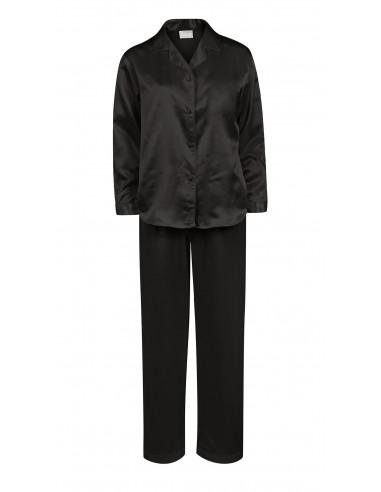 Lady Avenue 48-3010 Satin pyjamas - svart