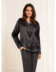Lady Avenue 48-3010 Satin pyjamas - svart