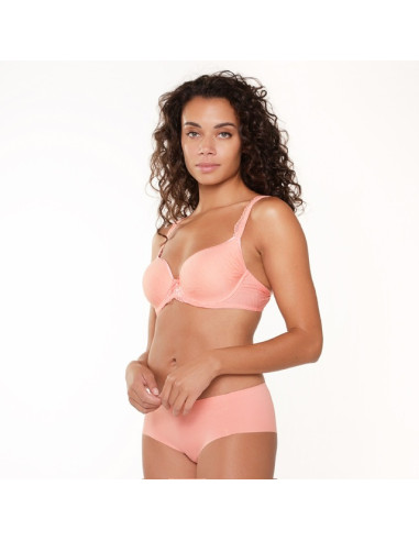 Lingadore 1400-1 Uni-fit t-shirt - coral jacquard