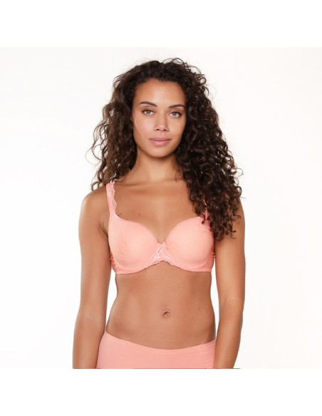 Lingadore 1400-1 Uni-fit t-shirt - coral jacquard