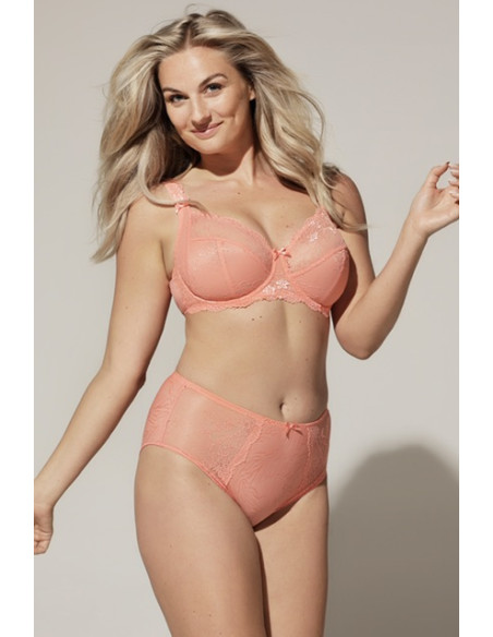 Lingadore 1400-5A Full coverage lace - coral jacquard