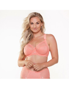 Lingadore 1400-5A Full coverage lace - coral jacquard 2