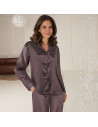 Lady Avenue 48-3010 Satin pyjamas - coffee bean