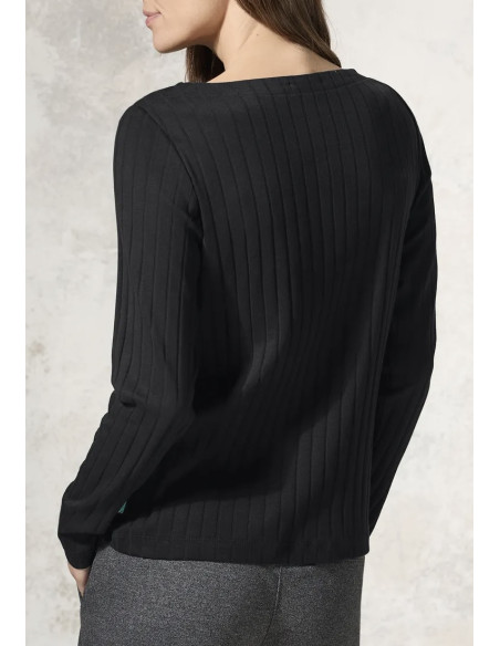 Cecil 322493 Solid Rib t-shirt long sleeve - i flera färger
