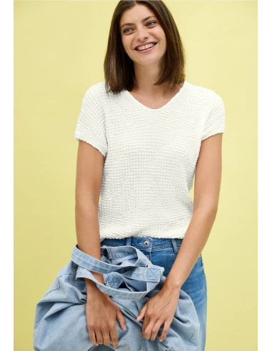 Cecil 323519 Crinkle t-shirt - i två färger