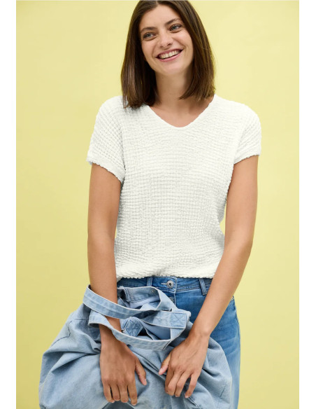 Cecil 323519 Crinkle t-shirt - i två färger