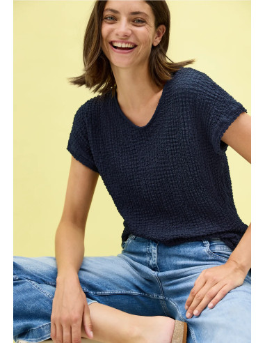 Cecil 323519 Crinkle t-shirt - i två färger