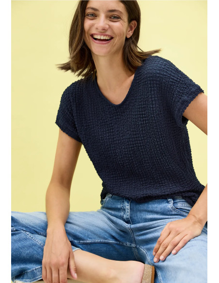 Cecil 323519 Crinkle t-shirt - i två färger
