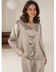 Lady Avenue 48-3010 Satin pyjamas - Moon rock