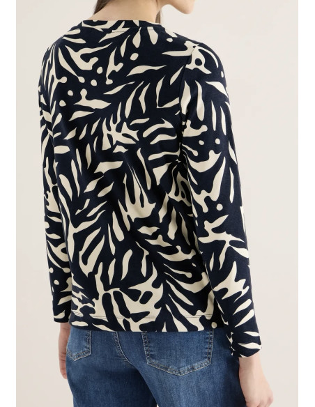Cecil 324560 Two-Tone AOP Boatneck