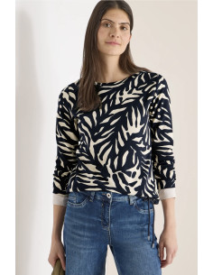 Cecil 324560 Two-Tone AOP Boatneck