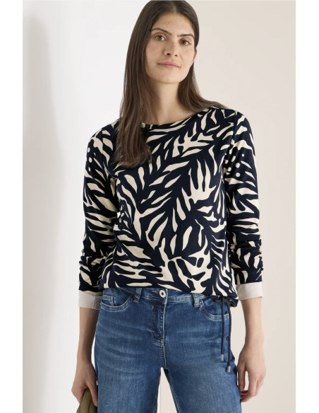 Cecil 324560 Two-Tone AOP Boatneck