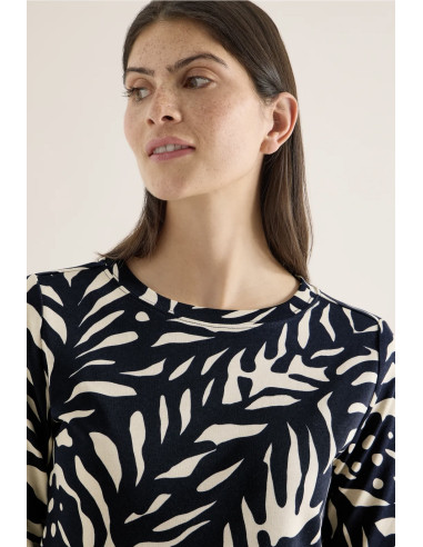 Cecil 324560 Two-Tone AOP Boatneck