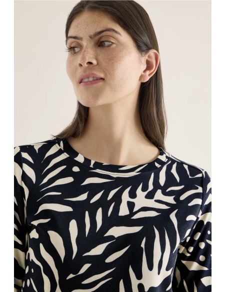 Cecil 324560 Two-Tone AOP Boatneck