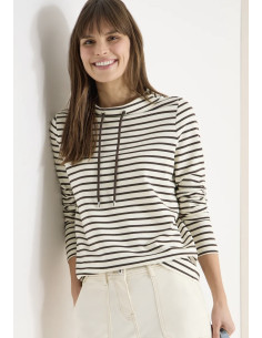 Cecil 324664 Striped funnel neck - i två färger 2