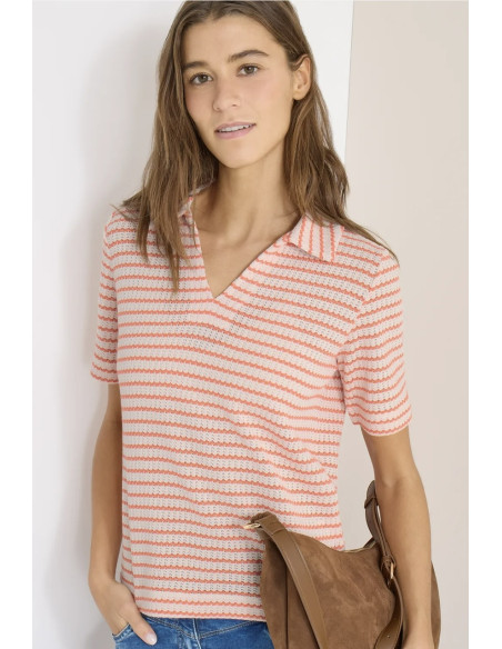 Cecil 324656 Striped pikétopp S/S - i två färger