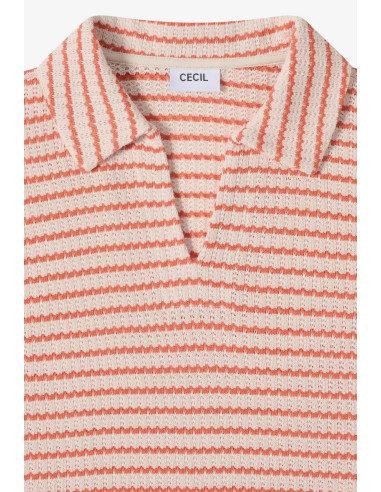 Cecil 324656 Striped pikétopp S/S - i två färger
