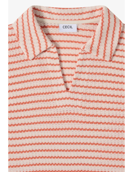 Cecil 324656 Striped pikétopp S/S - i två färger