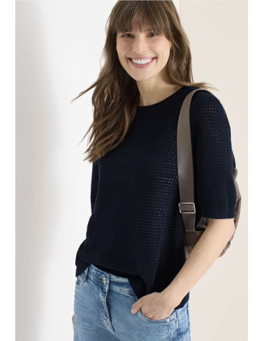 Cecil 303841 Structured roundneck - i flera färger