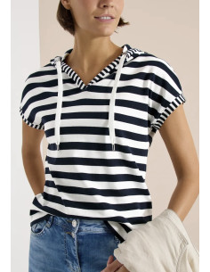 Cecil 325049 Stripe hoddy S/S