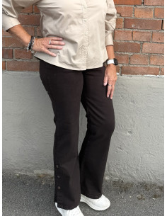 I Say 57858 Como twill button - Dark brown 2
