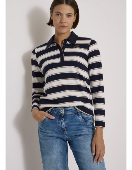 Cecil 325892 Striped poloshirt - i två färger