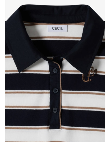Cecil 325892 Striped poloshirt - i två färger