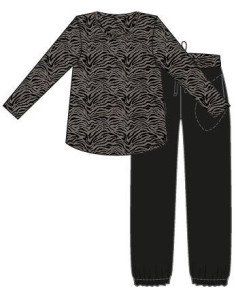 Lady Avenue 66705 Pyjamas L/S bambu Zebra 2