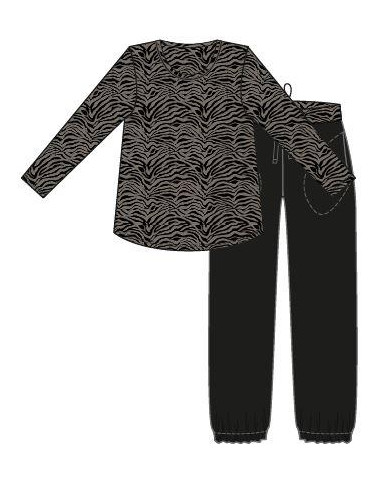 Lady Avenue 66705 Pyjamas L/S bambu Zebra