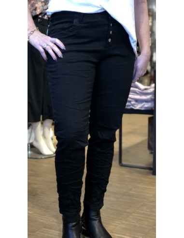 Mix by heart Wilma jeans m knappar svart